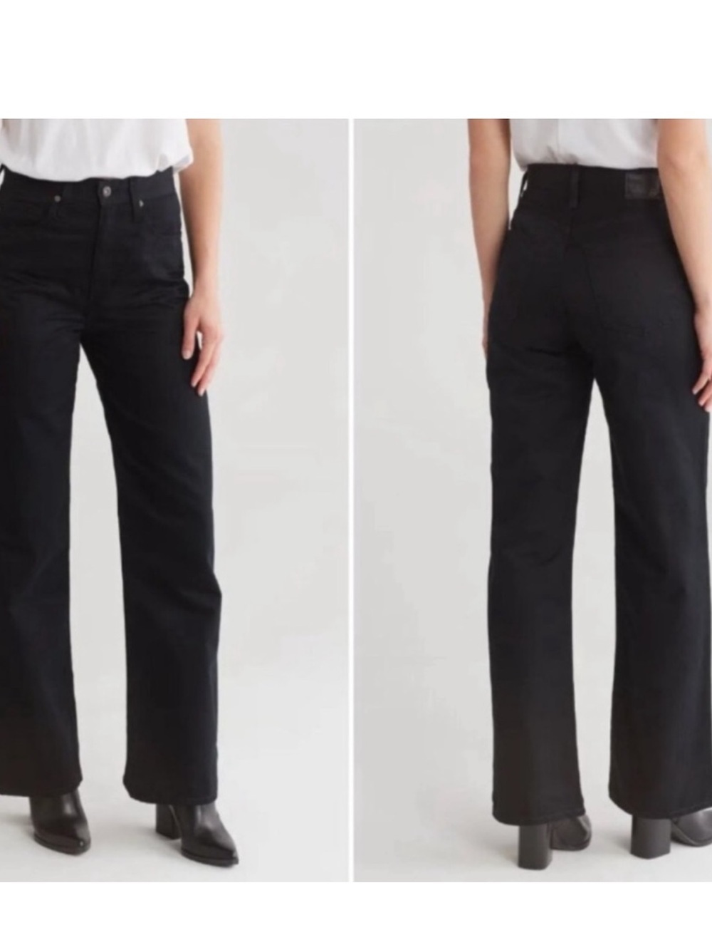 AG Adriano Goldschmied jeans Kora High waist wide leg black size 32 - Picture 2 of 7